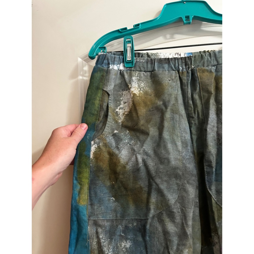 Sucesos Hand Painted One of a Kind Cotton pants Womens Medium - Picture 5 of 9